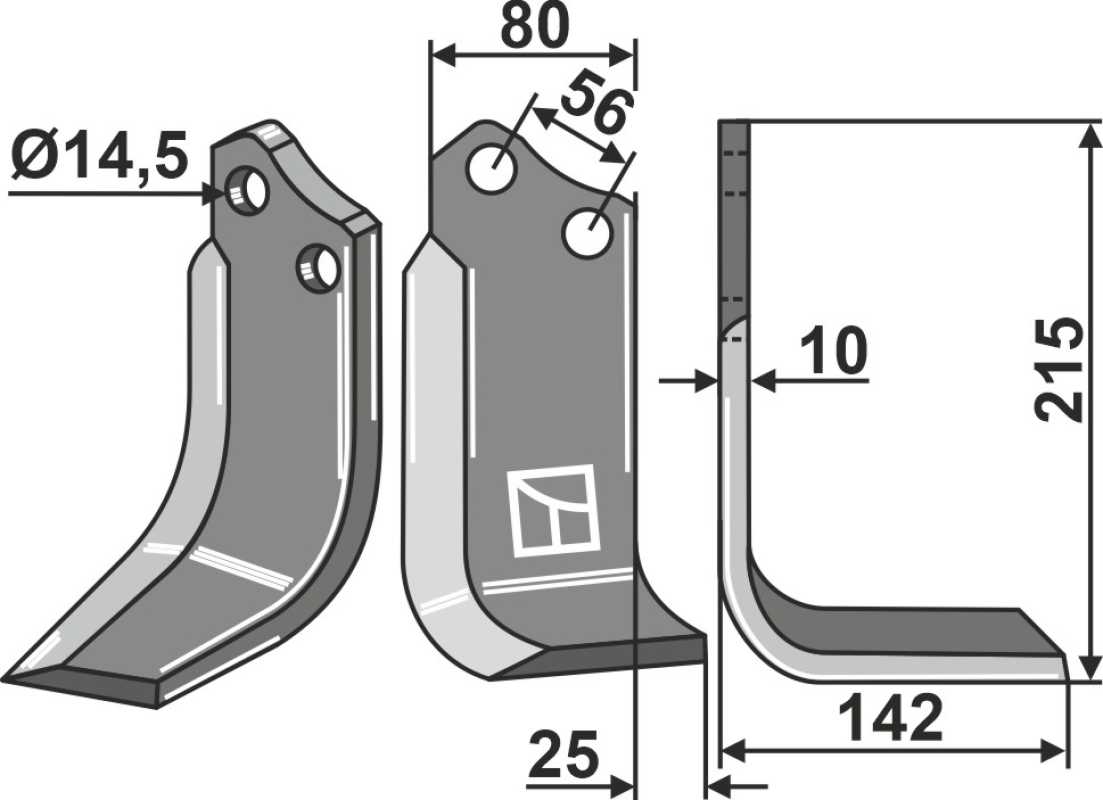Fräsmesser 215x80mm, rechts